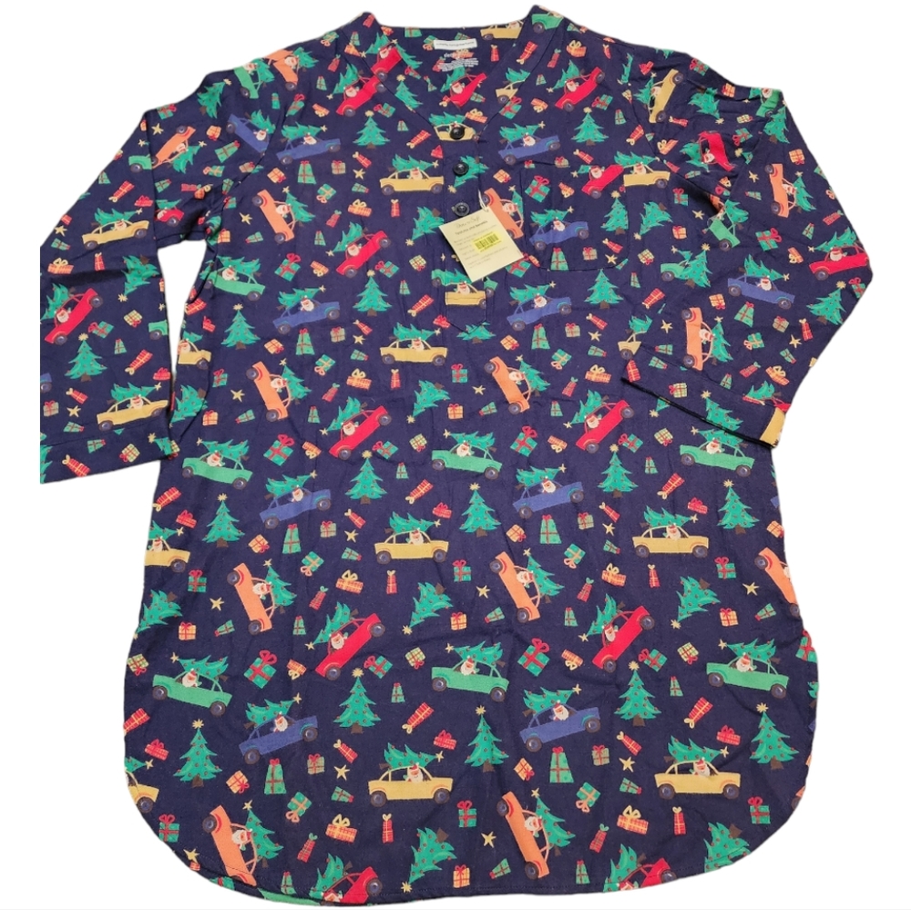Sleep Sense Authentic Portuguese Flannel Christmas Gown Shirt Size Medium